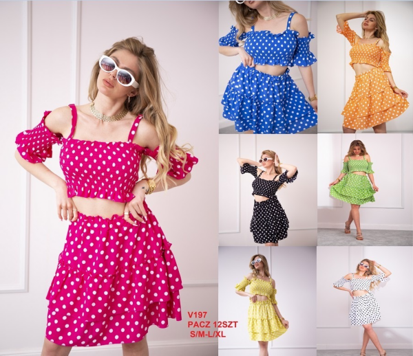 Sukienki damskie Roz M-2XL, Mix Kolor .Paczka 12 szt 1